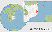 Savanna Style Location Map of Nacala Velha, highlighted country
