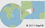 Savanna Style Location Map of Nacala Velha, highlighted parent region