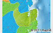 Physical Map of Nacala Velha, political outside