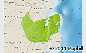 Physical Map of Nacala Velha, shaded relief outside
