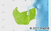 Physical Map of Nacala Velha, single color outside