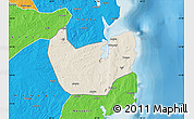 Shaded Relief Map of Nacala Velha, political outside