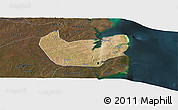 Satellite Panoramic Map of Nacala Velha, darken