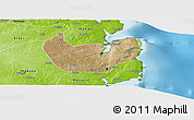 Satellite Panoramic Map of Nacala Velha, physical outside