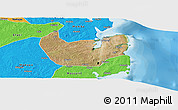 Satellite Panoramic Map of Nacala Velha, political outside