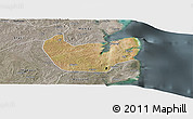 Satellite Panoramic Map of Nacala Velha, semi-desaturated