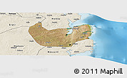 Satellite Panoramic Map of Nacala Velha, shaded relief outside