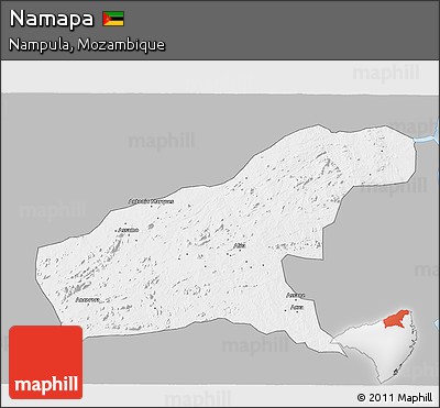 Gray 3D Map of Namapa, single color outside