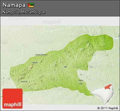 Physical 3D Map of Namapa, lighten