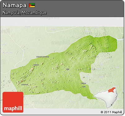 Physical 3D Map of Namapa, lighten