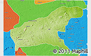 Physical 3D Map of Namapa, political outside
