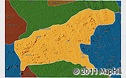 Political 3D Map of Namapa, darken