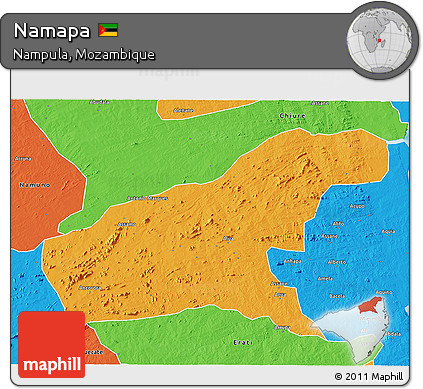 Political 3D Map of Namapa