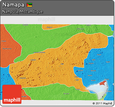 Political 3D Map of Namapa