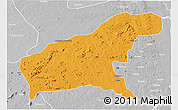 Political 3D Map of Namapa, lighten, desaturated