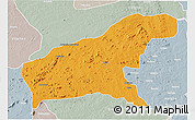 Political 3D Map of Namapa, lighten, semi-desaturated