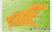 Political 3D Map of Namapa, physical outside