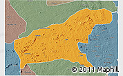Political 3D Map of Namapa, semi-desaturated