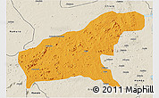 Political 3D Map of Namapa, shaded relief outside