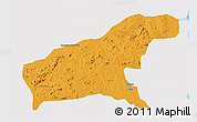 Political 3D Map of Namapa, single color outside