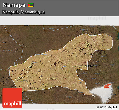 Satellite 3D Map of Namapa, darken
