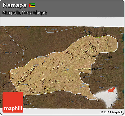 Satellite 3D Map of Namapa, darken