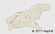 Shaded Relief 3D Map of Namapa, cropped outside
