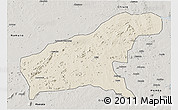 Shaded Relief 3D Map of Namapa, semi-desaturated