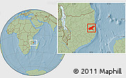 Savanna Style Location Map of Namapa, hill shading