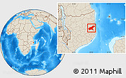 Shaded Relief Location Map of Namapa