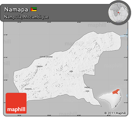 Gray Map of Namapa, single color outside