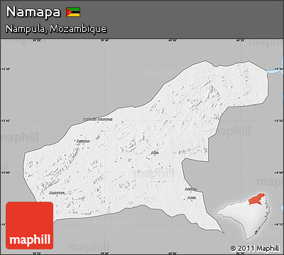 Gray Map of Namapa, single color outside