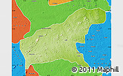 Physical Map of Namapa, political outside