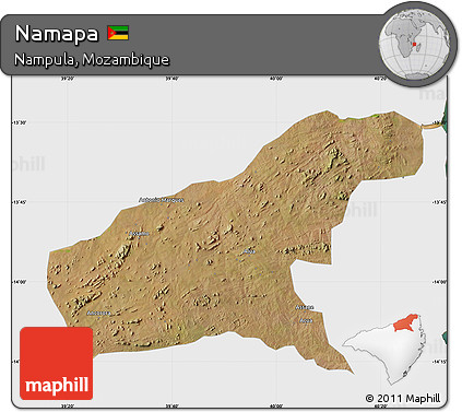 Satellite Map of Namapa, single color outside