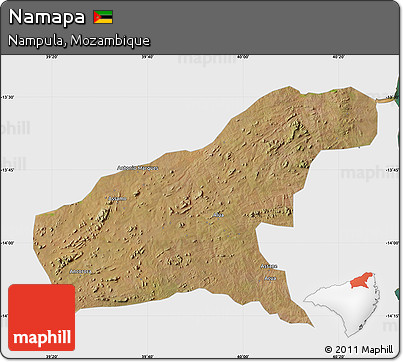 Satellite Map of Namapa, single color outside
