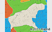 Shaded Relief Map of Namapa, political outside