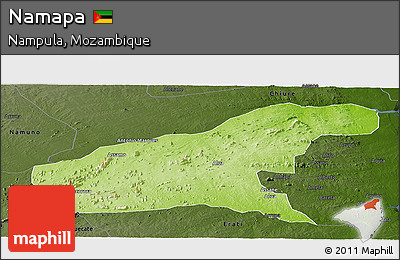 Physical Panoramic Map of Namapa, darken