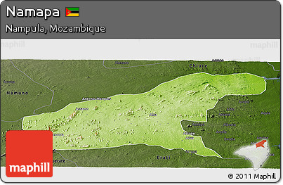 Physical Panoramic Map of Namapa, darken