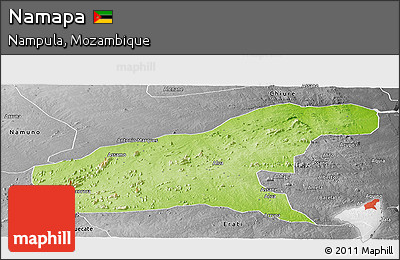 Physical Panoramic Map of Namapa, desaturated