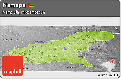 Physical Panoramic Map of Namapa, desaturated