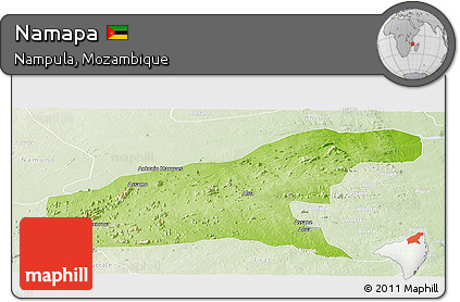 Physical Panoramic Map of Namapa, lighten