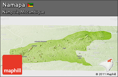 Physical Panoramic Map of Namapa, lighten