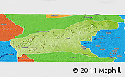 Physical Panoramic Map of Namapa, political outside