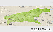 Physical Panoramic Map of Namapa, shaded relief outside