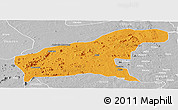 Political Panoramic Map of Namapa, lighten, desaturated