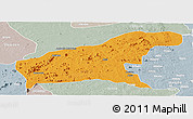 Political Panoramic Map of Namapa, lighten, semi-desaturated