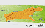Political Panoramic Map of Namapa, physical outside
