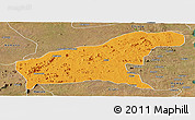 Political Panoramic Map of Namapa, satellite outside
