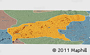 Political Panoramic Map of Namapa, semi-desaturated