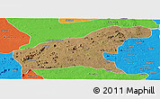 Satellite Panoramic Map of Namapa, political outside